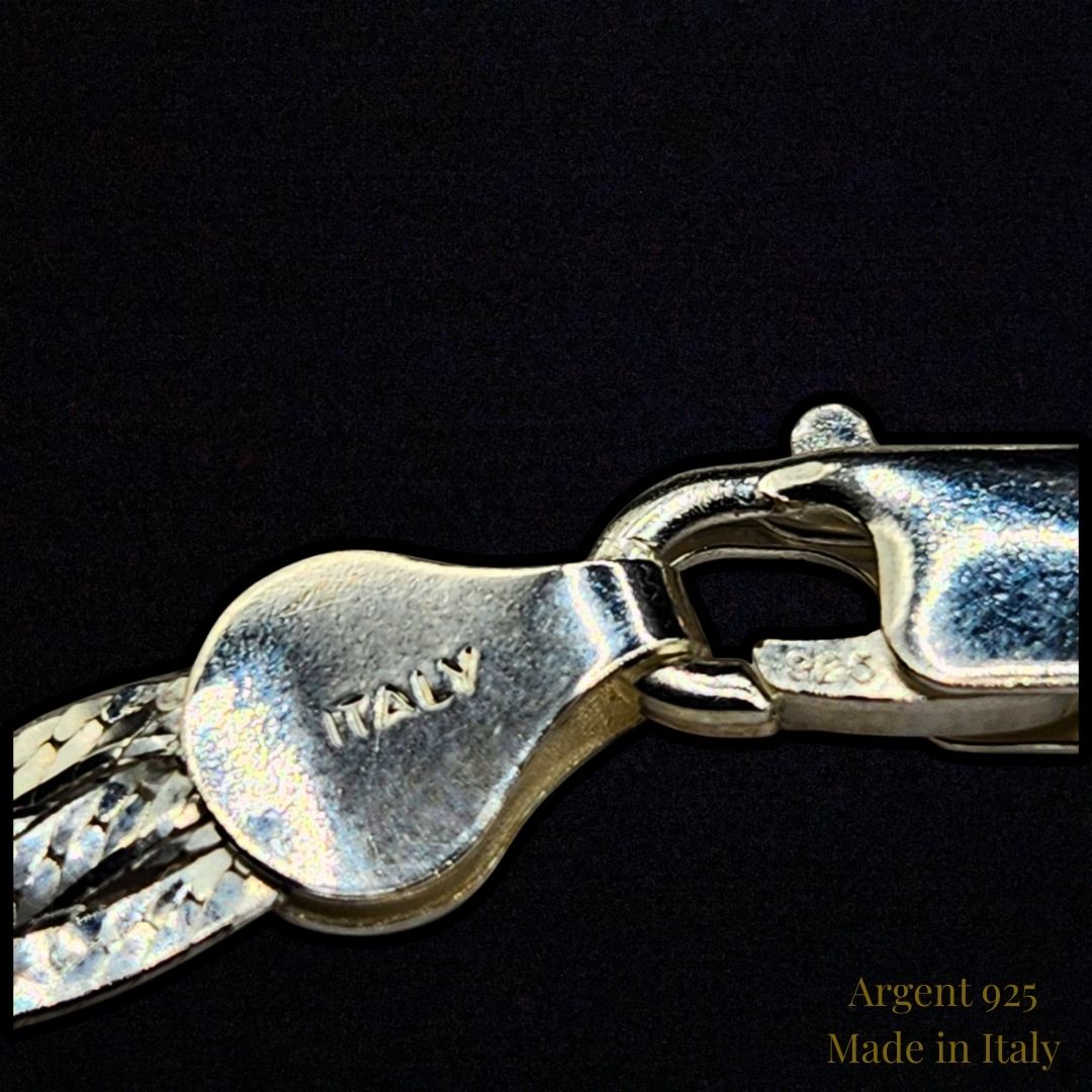 Collier tressé en argent 925 – Fabrication italienne