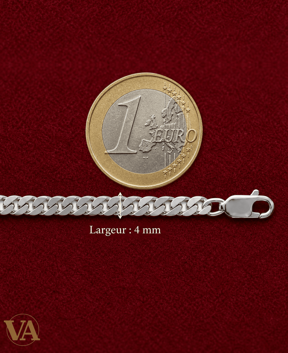 Chaîne Homme Argent 925 – Gourmette Diamantée 4 Faces 4 mm - Argent 925 - Vindicta
