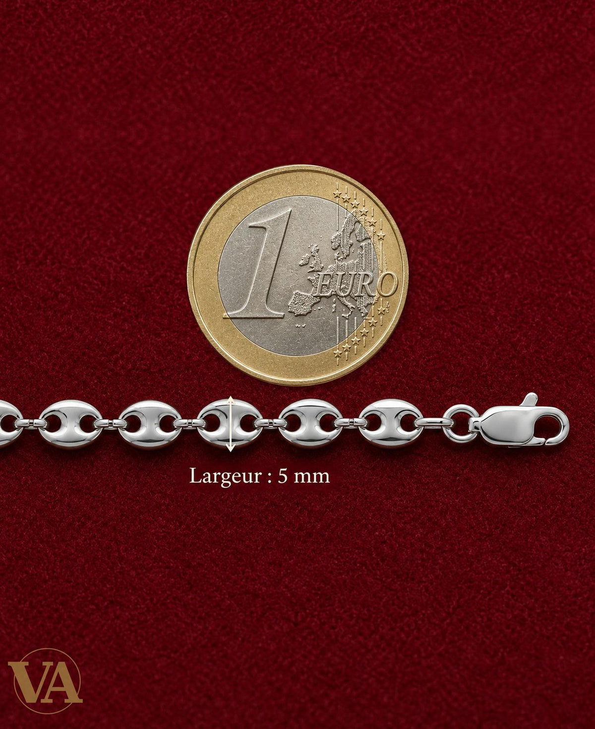 Chaîne Homme Argent 925 – Grain de Café Bombé 5 mm - Argent 925 - Vindicta