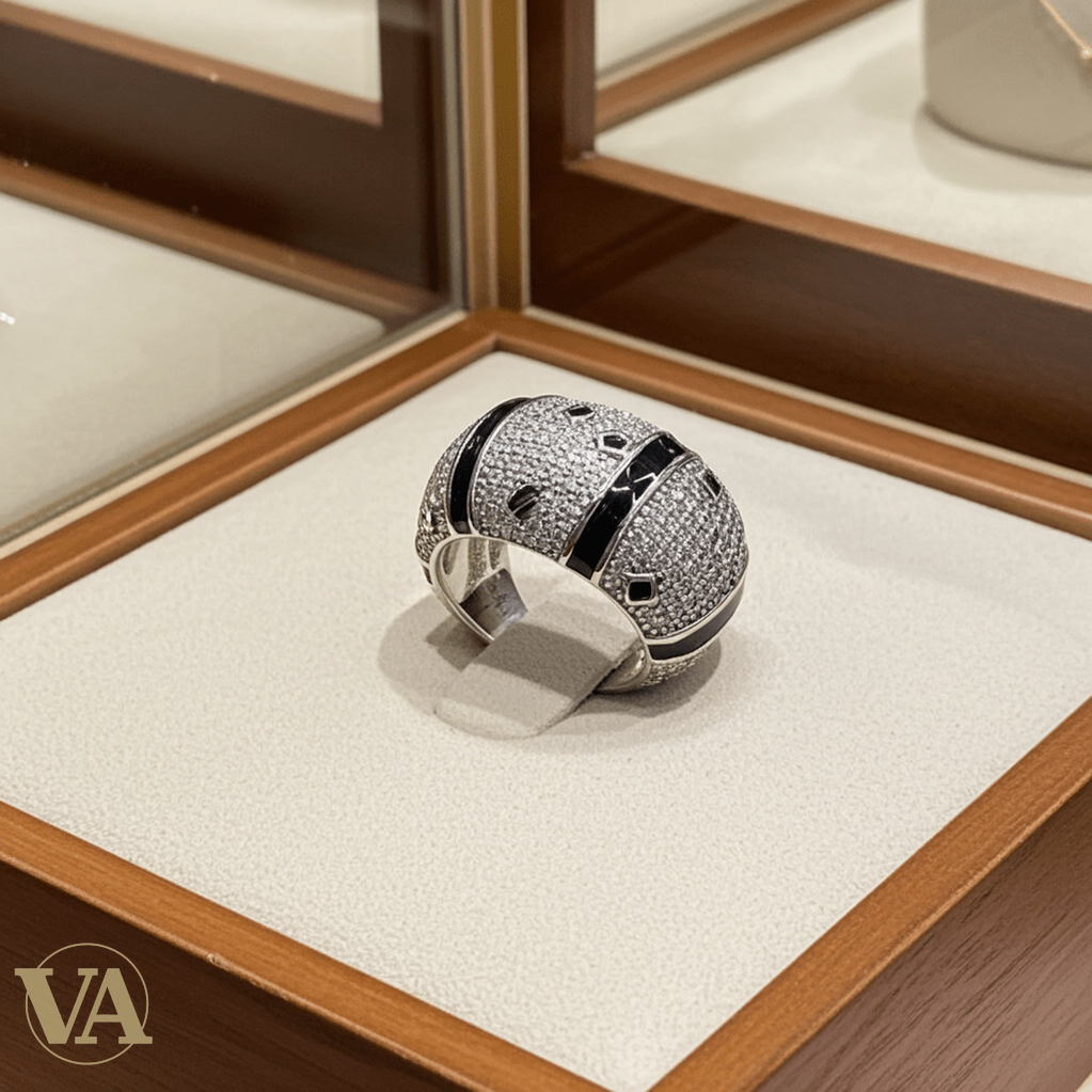 Bague Homme Argent 925 Dôme Pavé Zircons Onyx Noir - Argent 925 - Vindicta