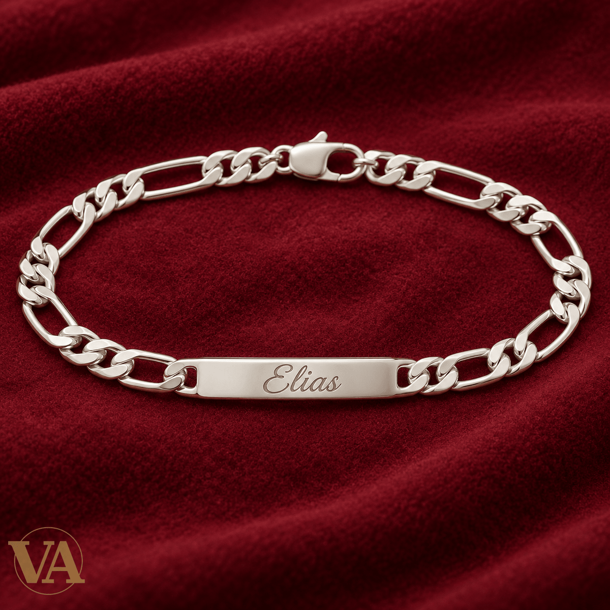 Bracelet homme Figaro 1+3 argent 925 personnalisable — 20 cm - Argent 925 - Vindicta