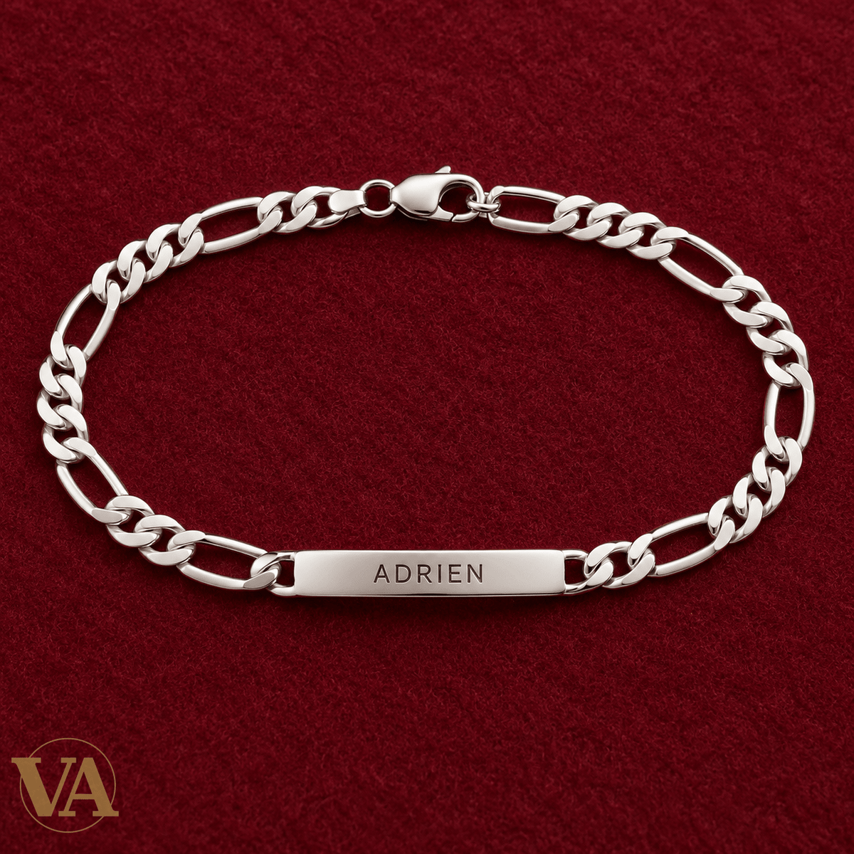 Gourmette homme argent 925 à graver — Figaro 1+3, 21 cm - Argent 925 - Vindicta