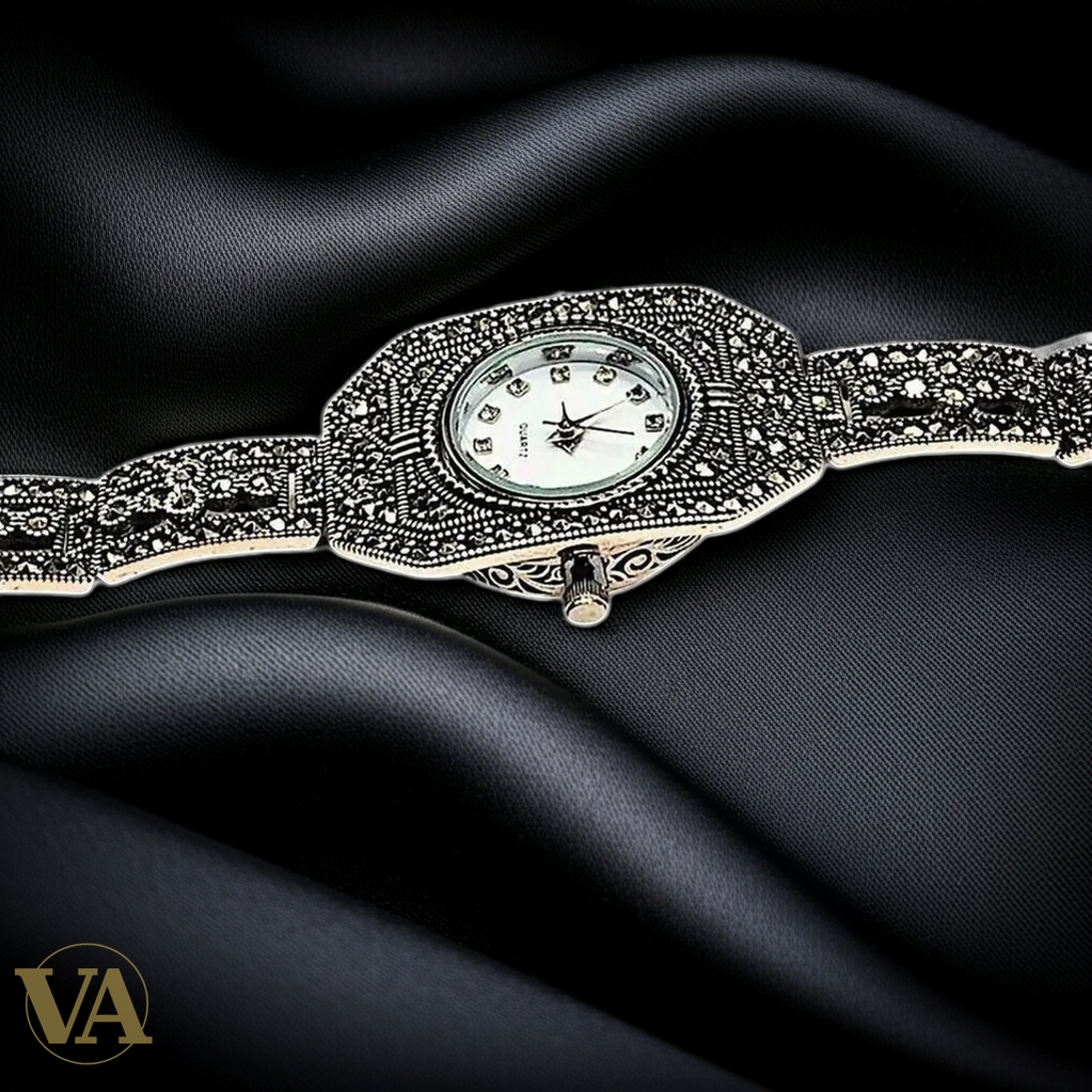 Montre Femme Argent 925 & Marcassite – Élégance intemporelle-Vindicta : Bijoux Argent 925 Massif, Luxe et Héritage