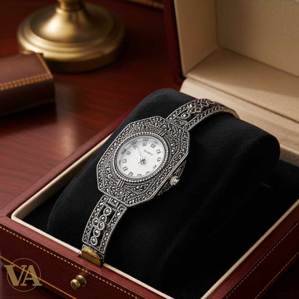 Montre Femme Argent 925 & Marcassite – Élégance intemporelle-Vindicta : Bijoux Argent 925 Massif, Luxe et Héritage