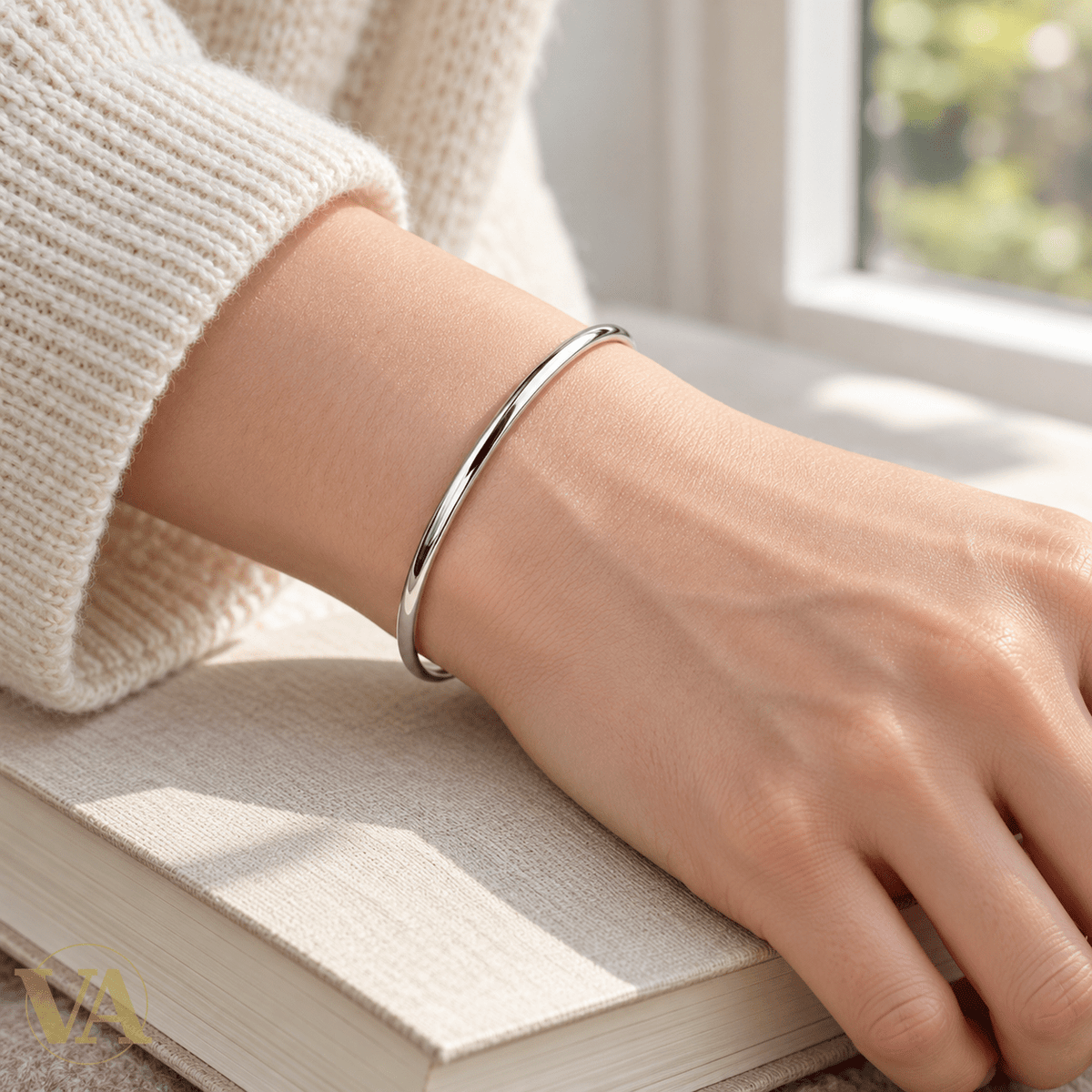 Jonc Femme Argent 925 Rhodié — Ruban Lisse - Argent 925 - Vindicta