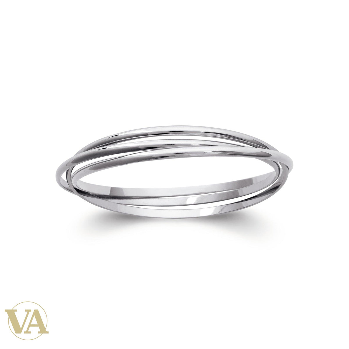 Trio de joncs argent 925 rhodié entrelacés - Argent 925 - Vindicta