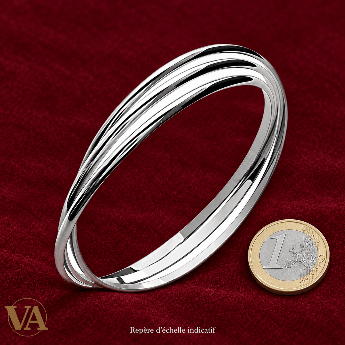 Trio de joncs argent 925 rhodié entrelacés - Argent 925 - Vindicta