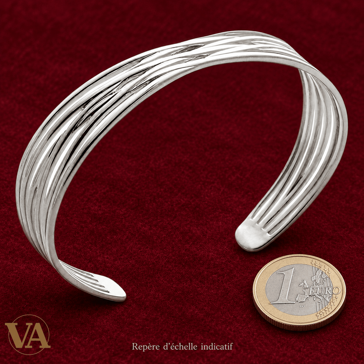 Jonc argent 925 rhodié multibrins croisés - Argent 925 - Vindicta