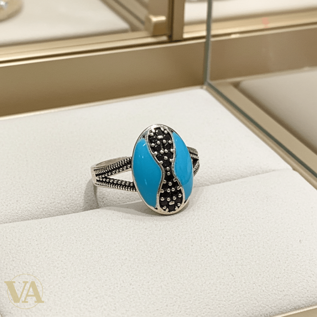 Bague Femme Argent 925 Turquoise & Marcassites - Argent 925 - Vindicta