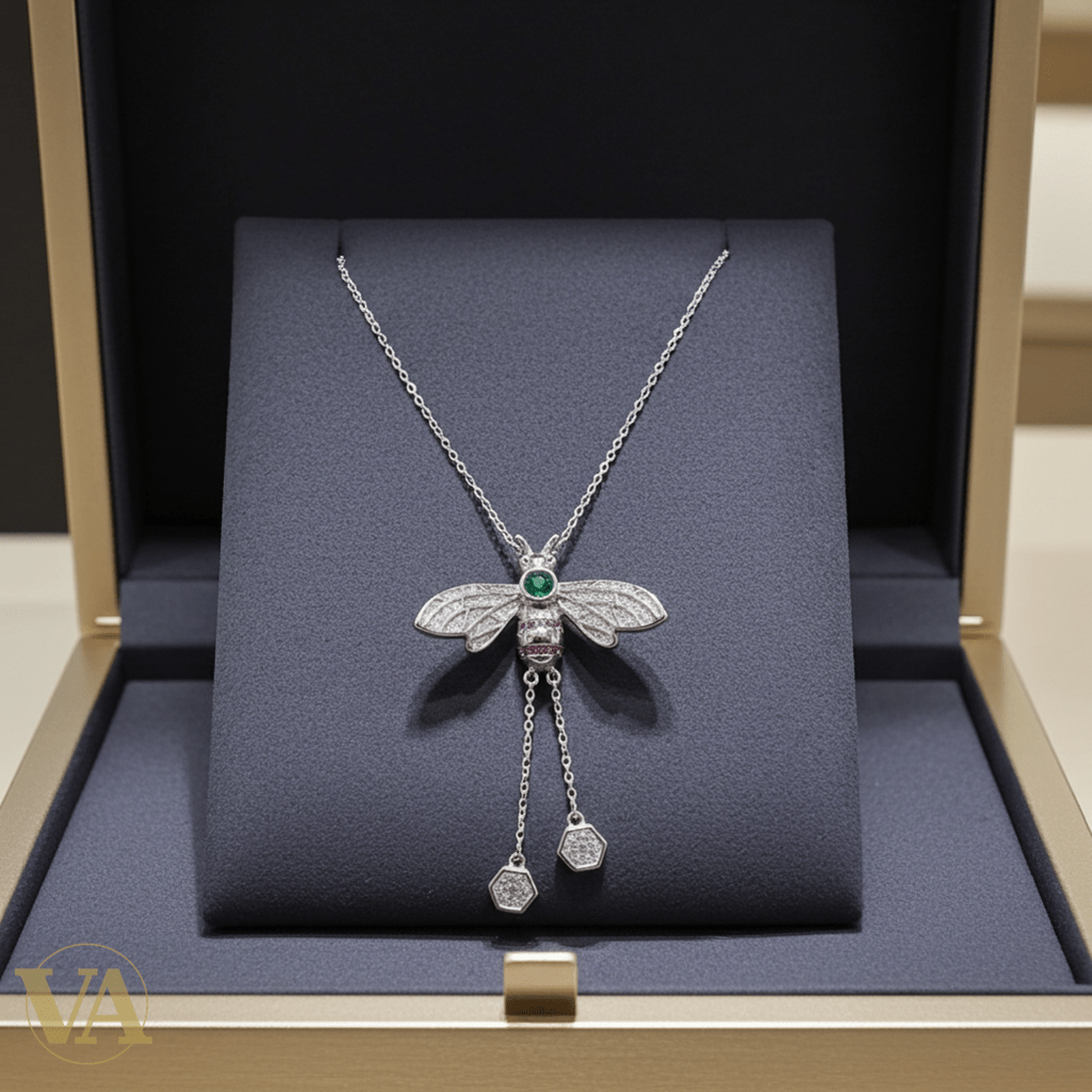 Collier Femme Abeille Argent 925 Massif — Pendentif Ciselé - Argent 925 - Vindicta