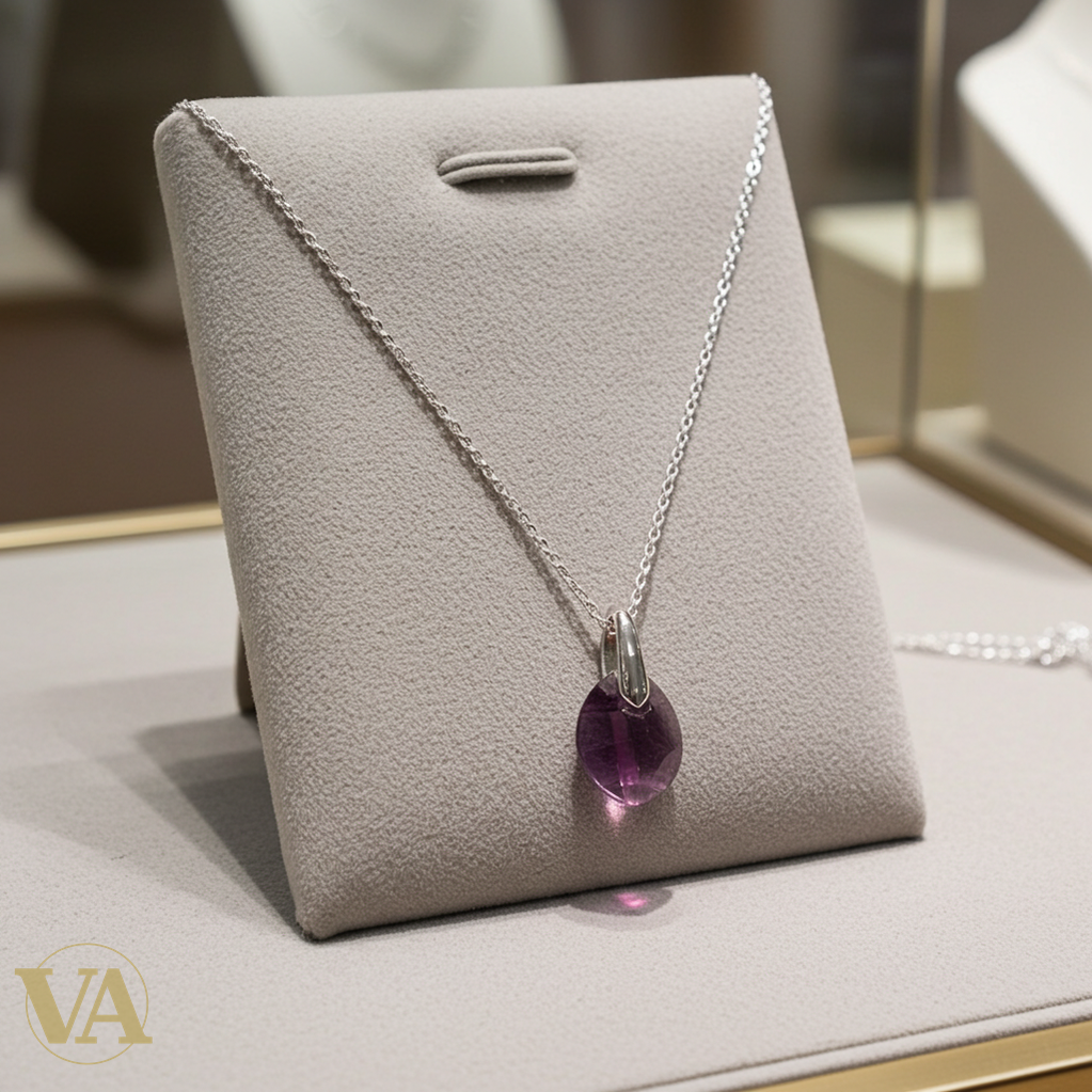 Collier Femme Améthyste Argent 925 - Pendentif Pierre Naturelle Violette-Vindicta : Bijoux Argent 925 Massif, Luxe et Héritage