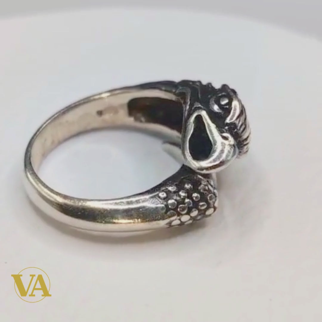Bague Homme Argent 925 Tête d’Aigle – Sculpture Totem Animalier | Bijoux Vindicta