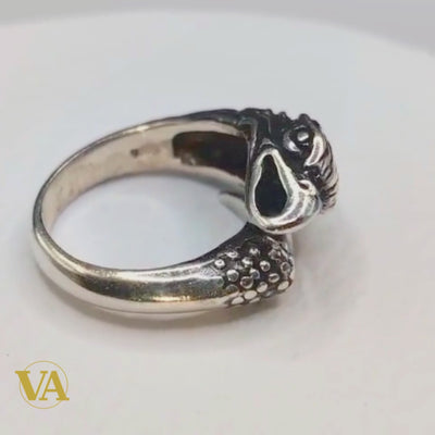 Bague Homme Argent 925 Tête d’Aigle – Sculpture Totem Animalier | Bijoux Vindicta