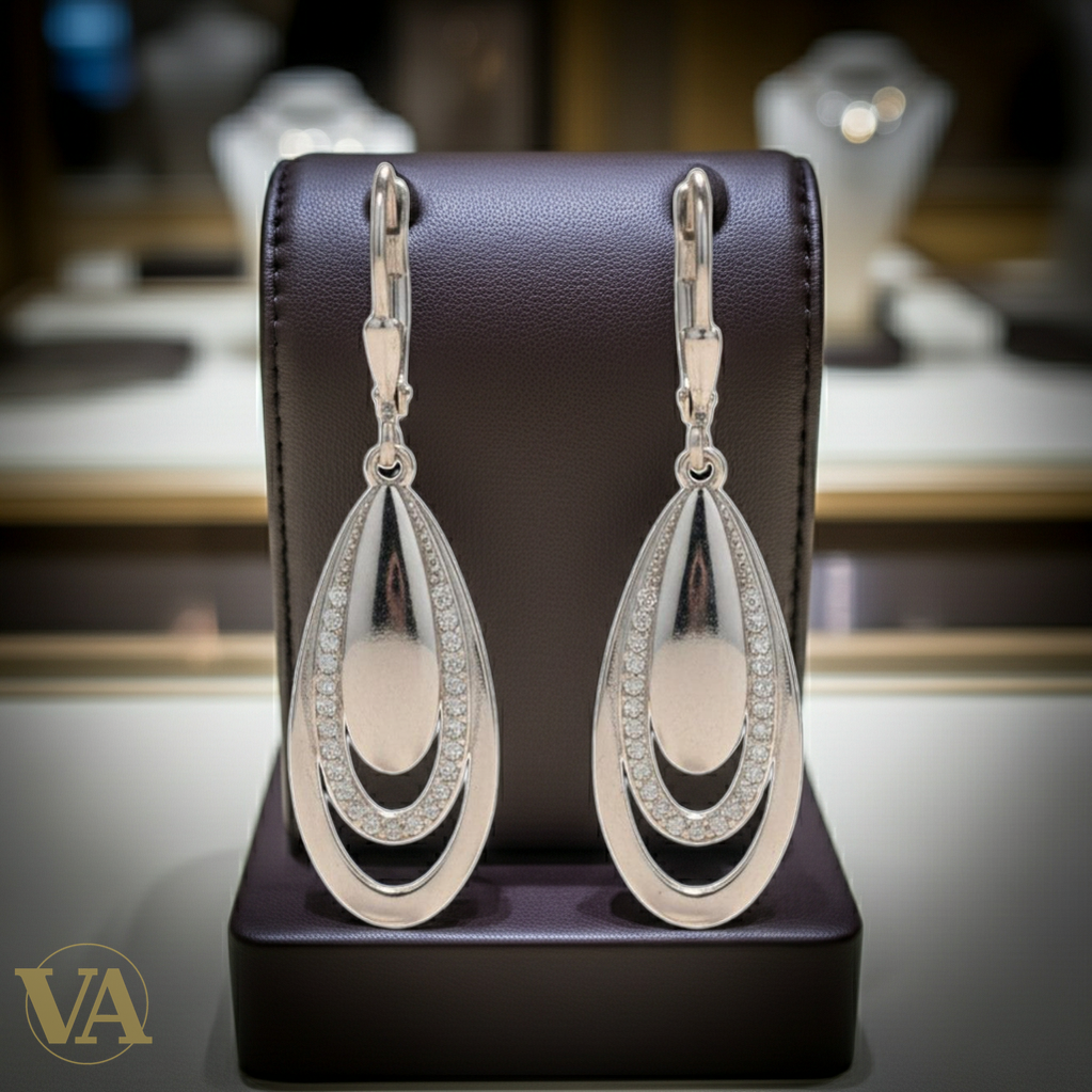 Boucles d'Oreilles Femme Pendantes Argent 925 – Triple Anneau & Zirconium-Vindicta : Bijoux Argent 925 Massif, Luxe et Héritage