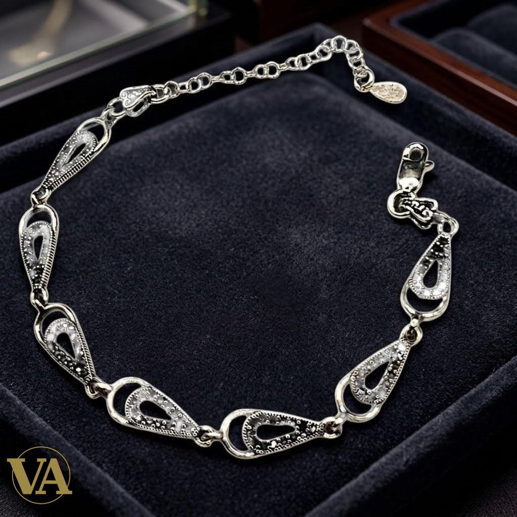 Bracelet Femme argent 925 & marcassite - Argent 925 - Vindicta