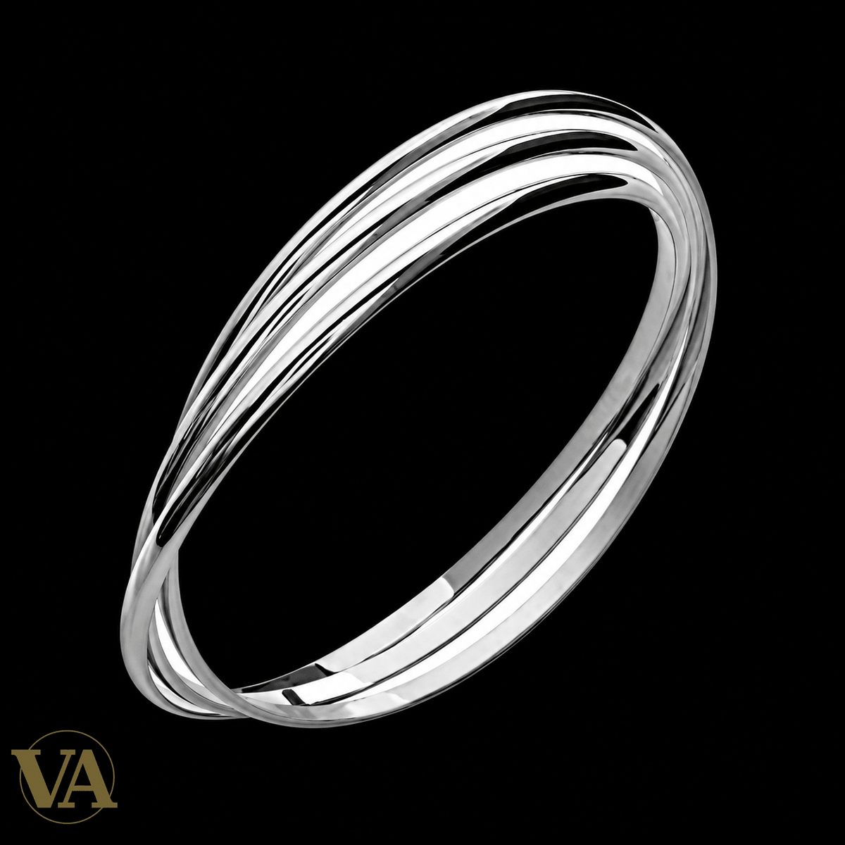 Trio de joncs argent 925 rhodié entrelacés - Argent 925 - Vindicta