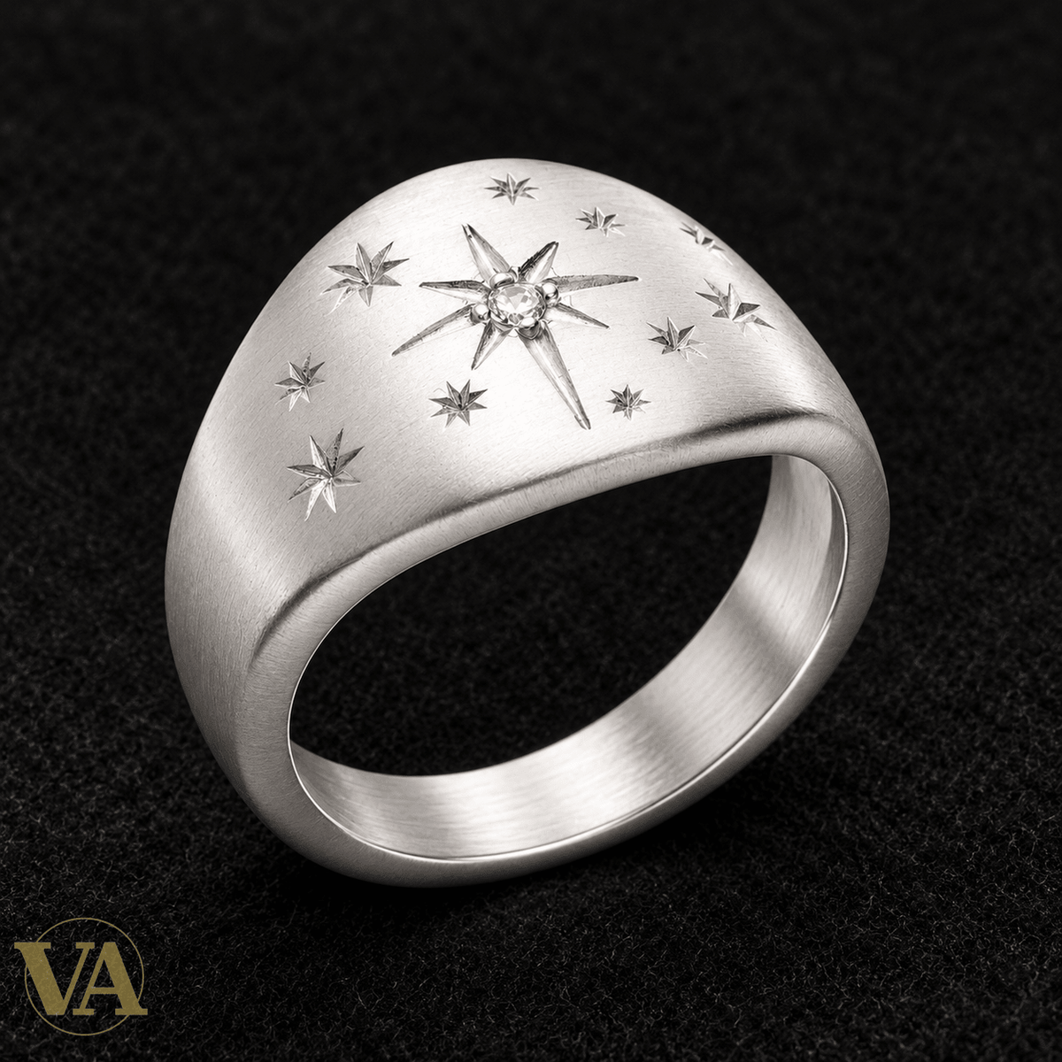 Bague Femme Argent 925 Rhodié — Étoiles et Zirconium - Argent 925 - Vindicta