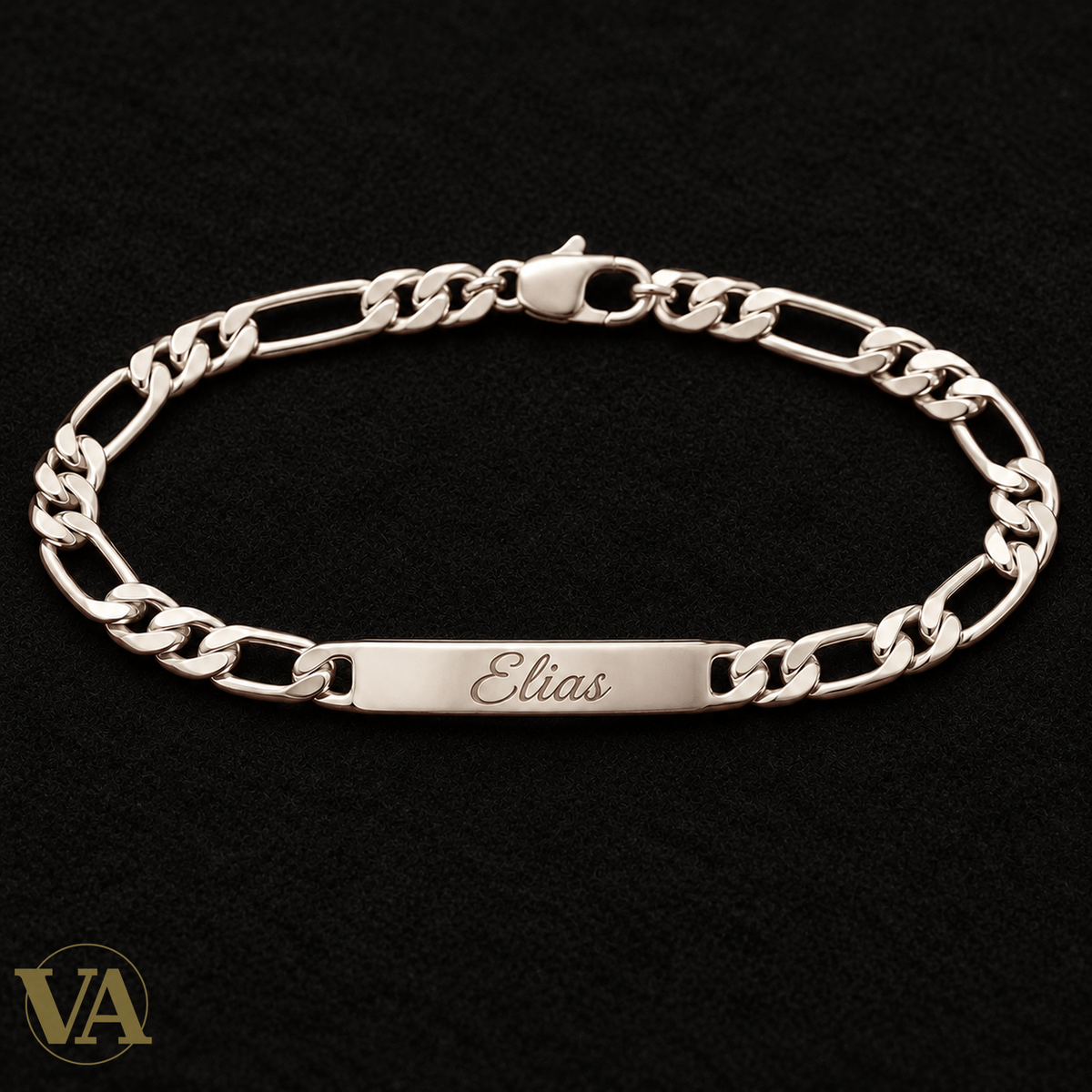 Bracelet homme Figaro 1+3 argent 925 personnalisable — 20 cm - Argent 925 - Vindicta