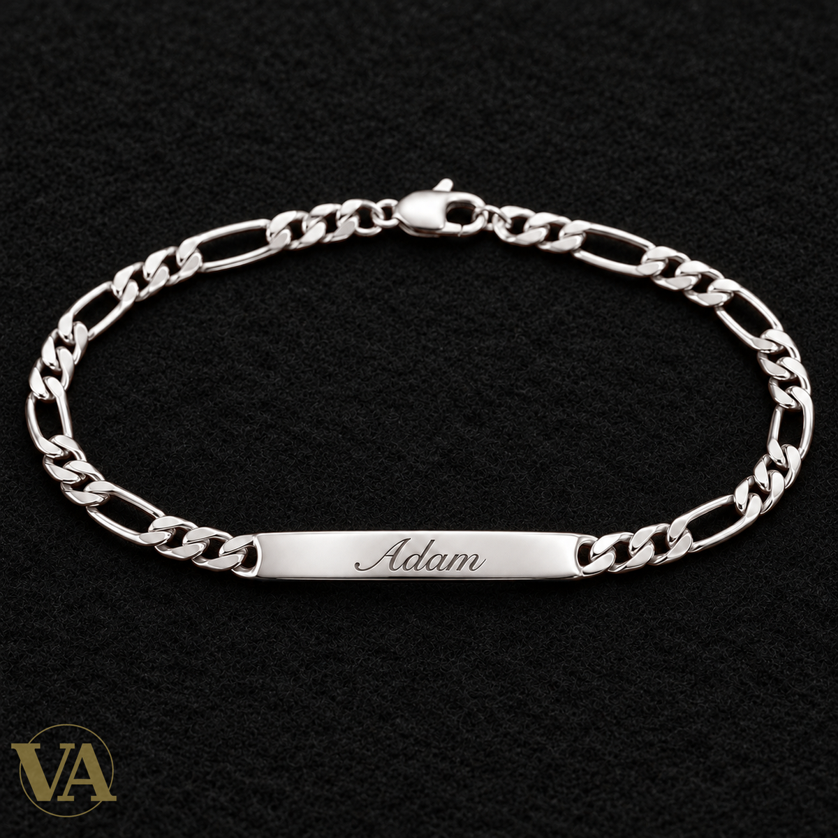 Gourmette homme argent 925 à graver — Figaro 1+3, 20 cm - Argent 925 - Vindicta