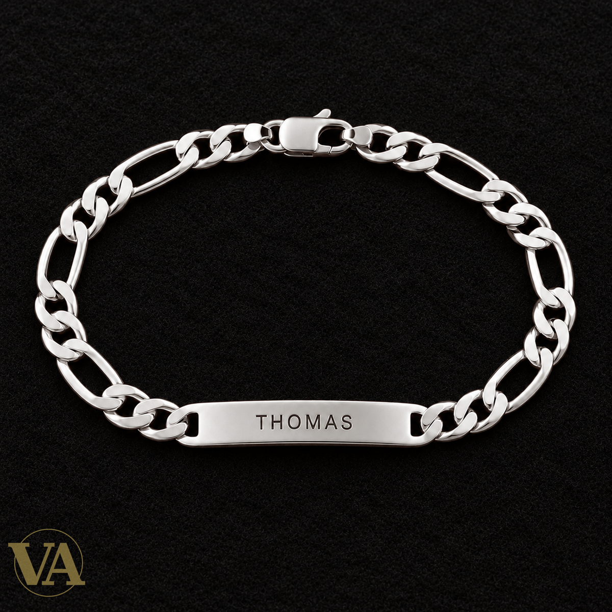 Gourmette homme argent 925 à graver — Figaro 1+3, 22 cm - Argent 925 - Vindicta