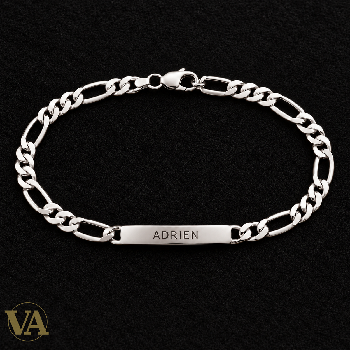 Gourmette homme argent 925 à graver — Figaro 1+3, 21 cm - Argent 925 - Vindicta