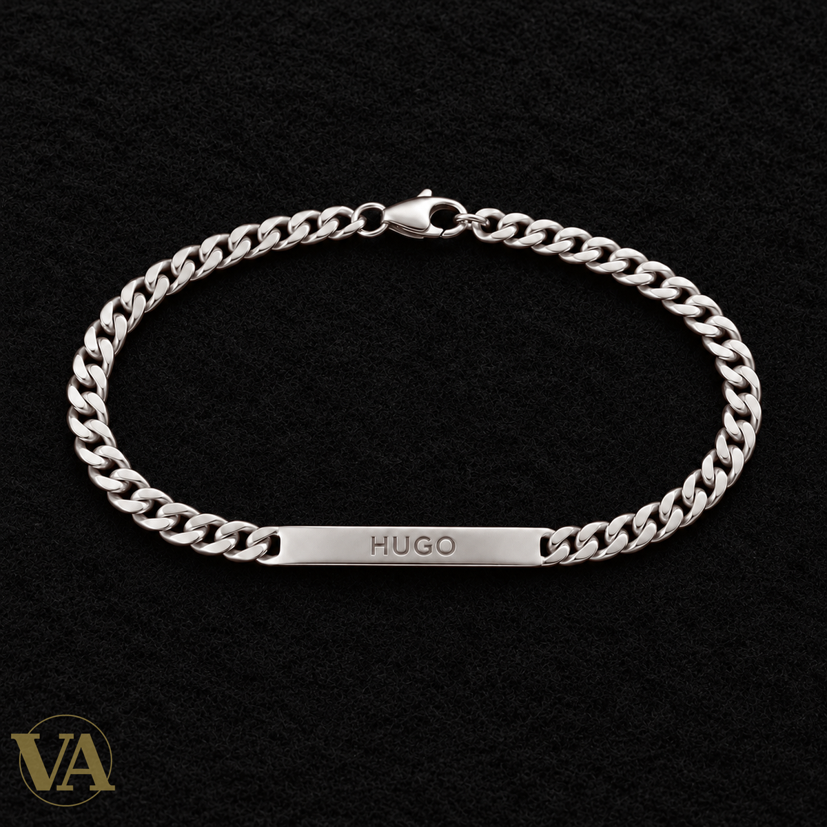 Gourmette homme argent 925 rhodié à graver — Maille classique, 18 cm - Argent 925 - Vindicta