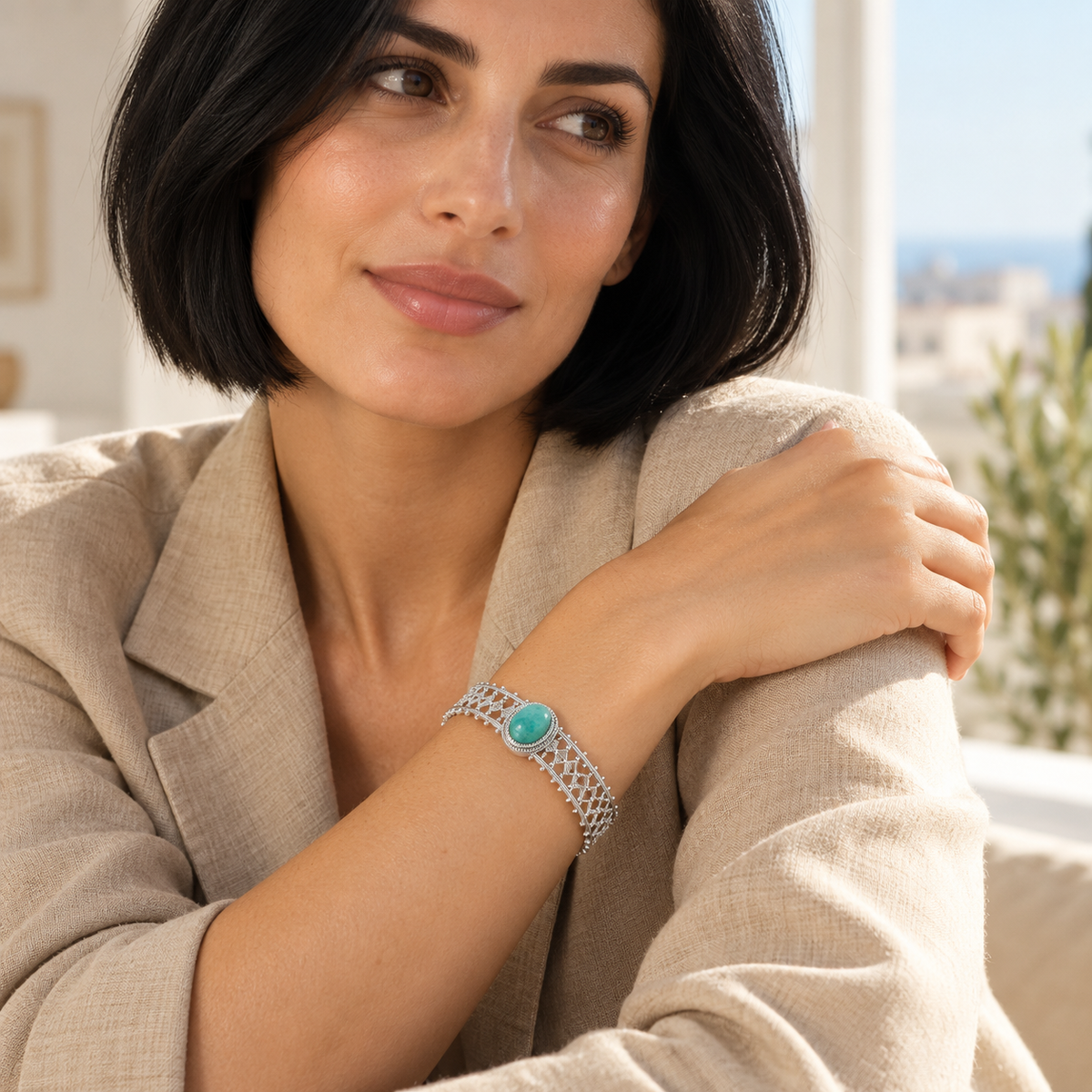 Jonc Dentelle & Amazonite — photo lifestyle