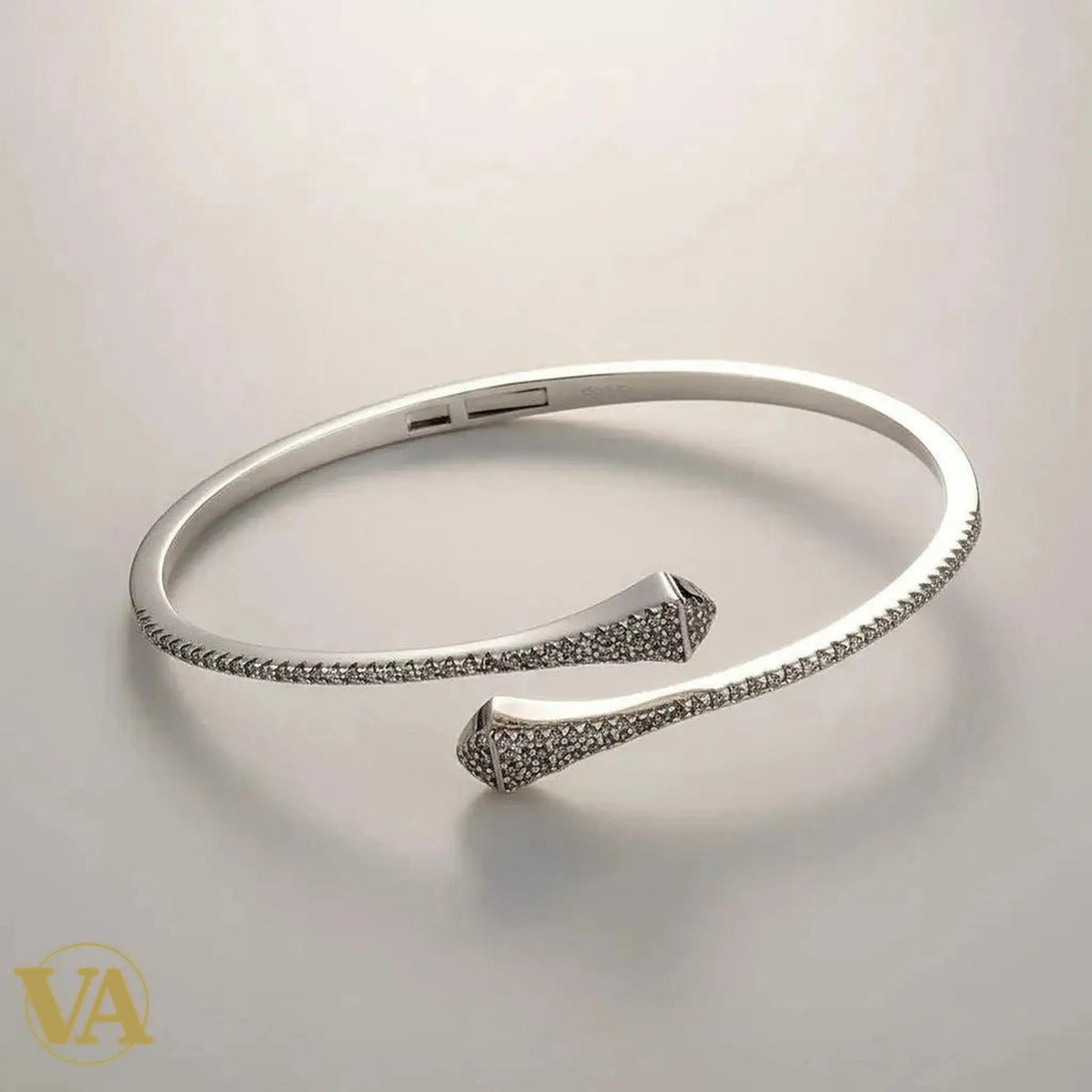 Bracelet Femme Jonc Ouvert Pavé Zircons – Argent 925