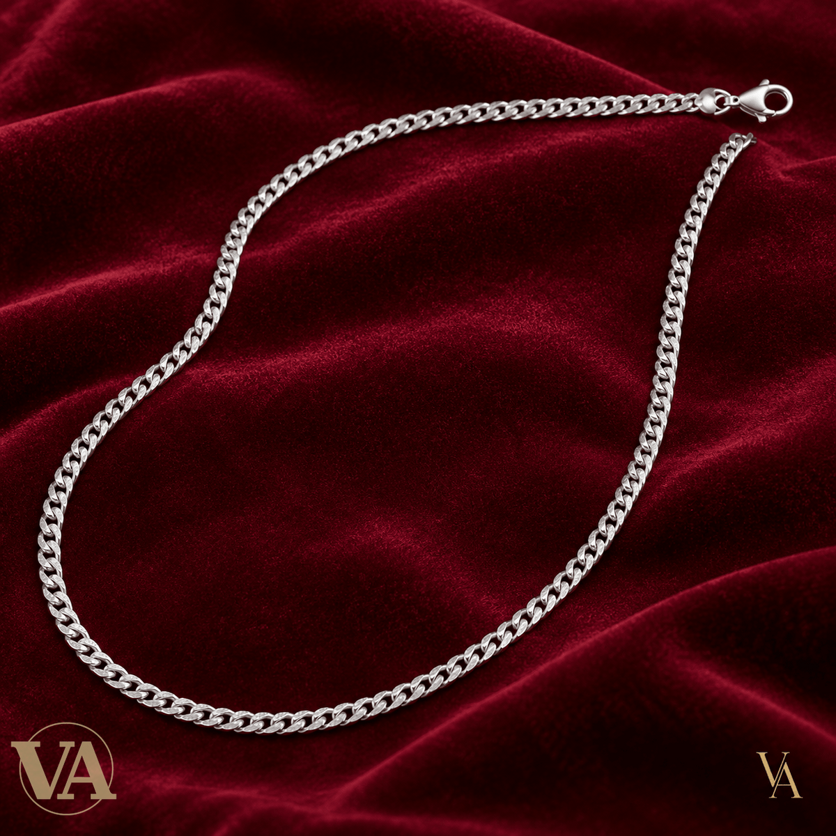 Chaîne Homme Argent 925 – Gourmette diamantée 4 faces 2,5 mm - Argent 925 - Vindicta