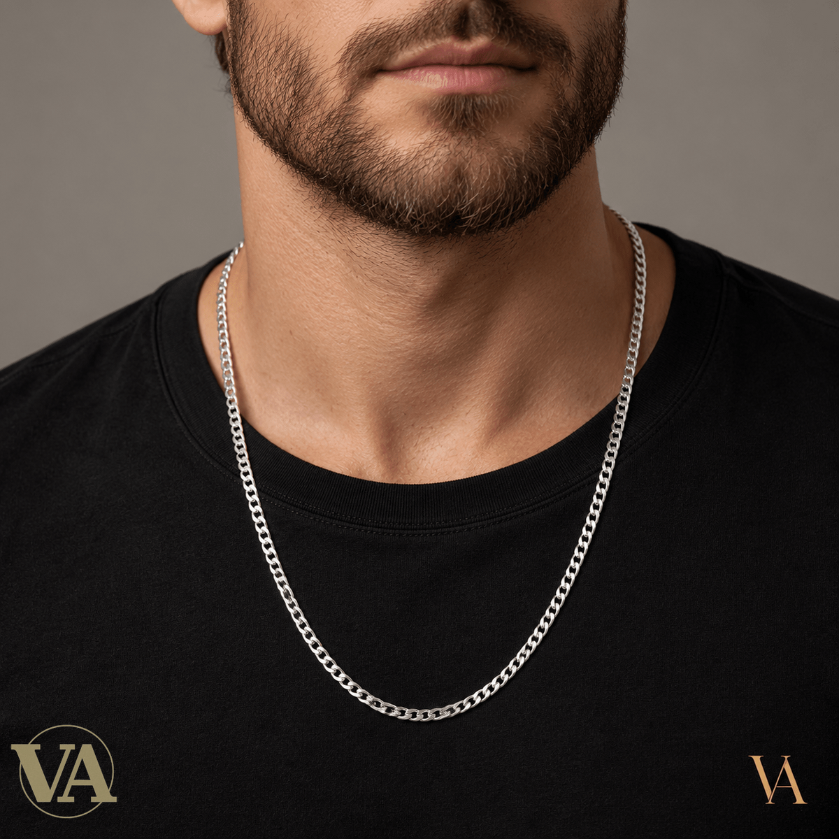 Chaîne Homme Argent 925 – Gourmette diamantée 6 faces 4 mm - Argent 925 - Vindicta