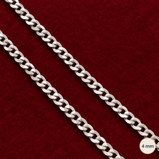 Chaîne Homme Argent 925 – Gourmette diamantée 6 faces 4 mm
