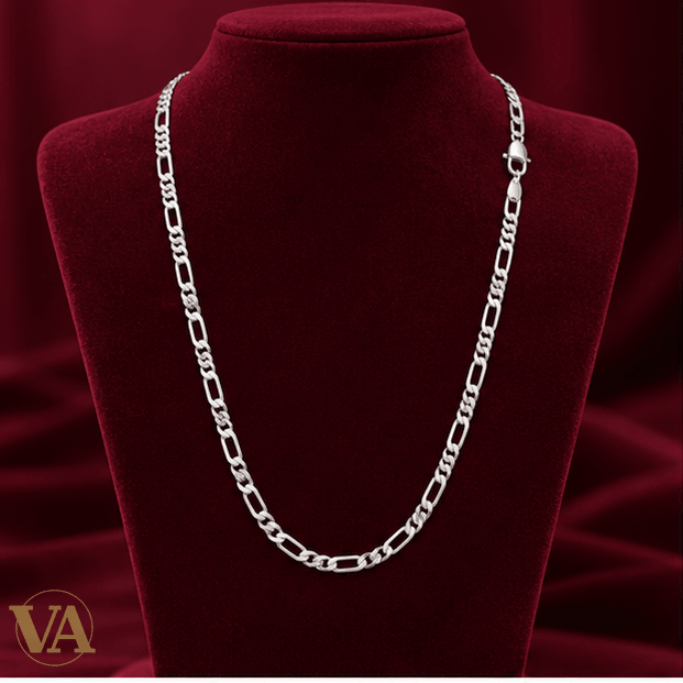 Chaîne Homme Argent 925 – Figaro 1+3 Diamantée 5 mm - Argent 925 - Vindicta
