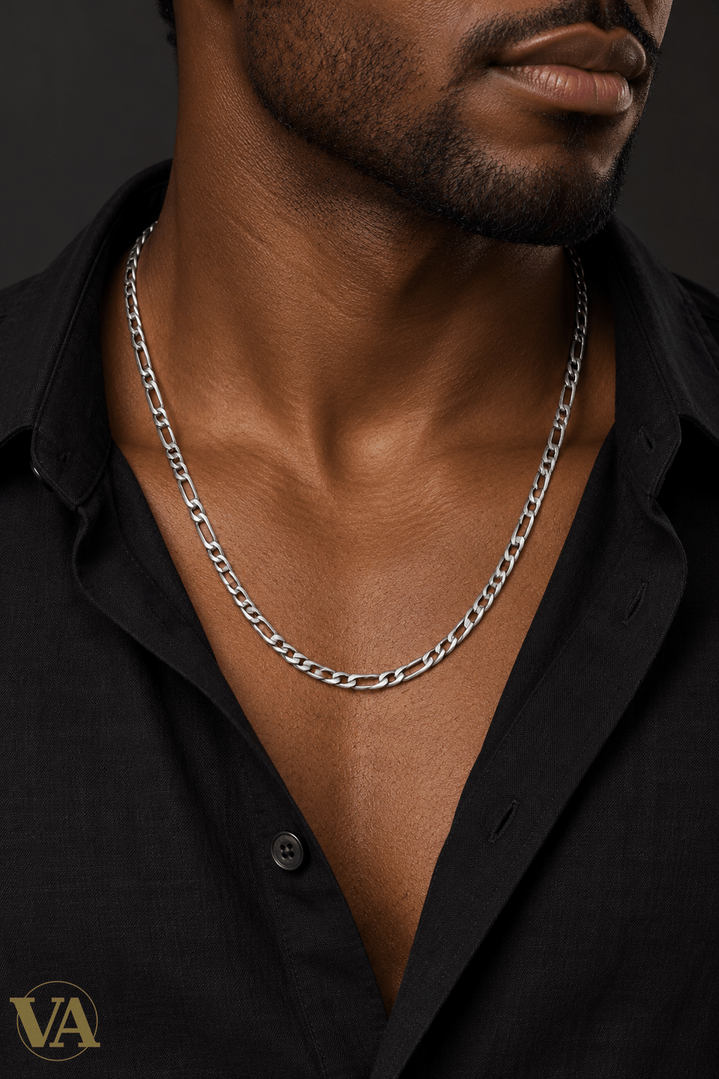 Chaîne Homme Argent 925 – Figaro 1+1 Brossée Vieillie 4 mm - Argent 925 - Vindicta