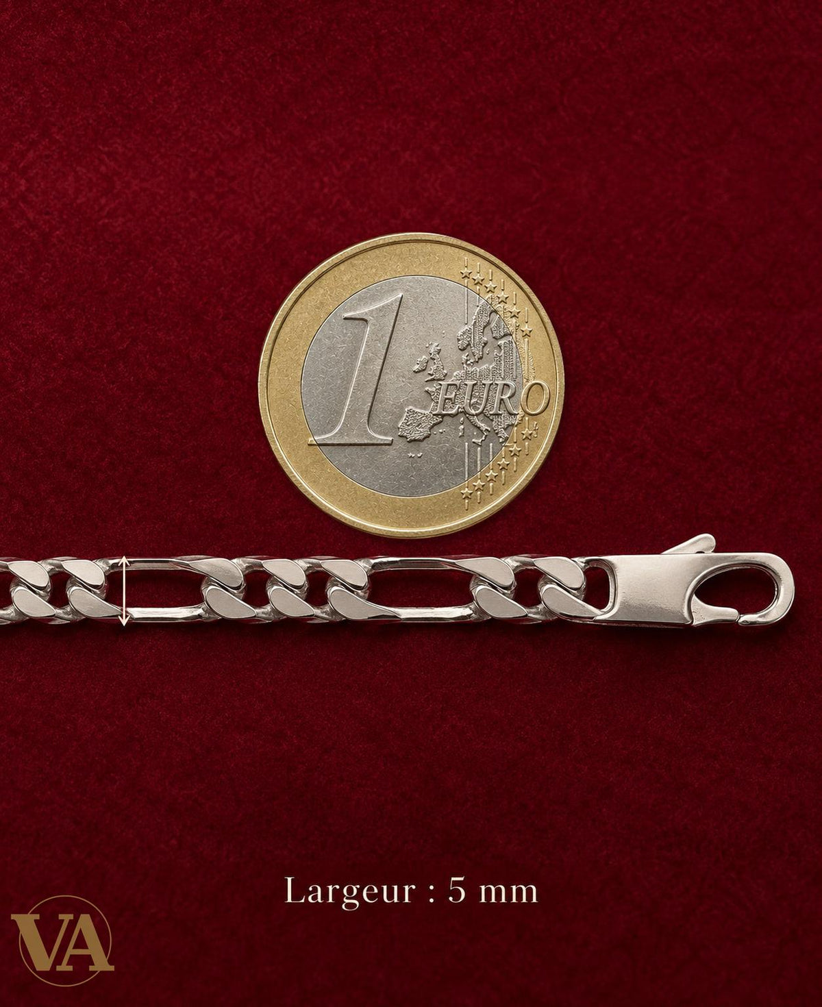 Chaîne Homme Argent 925 – Figaro 1+3 diamantée 5 mm - Argent 925 - Vindicta