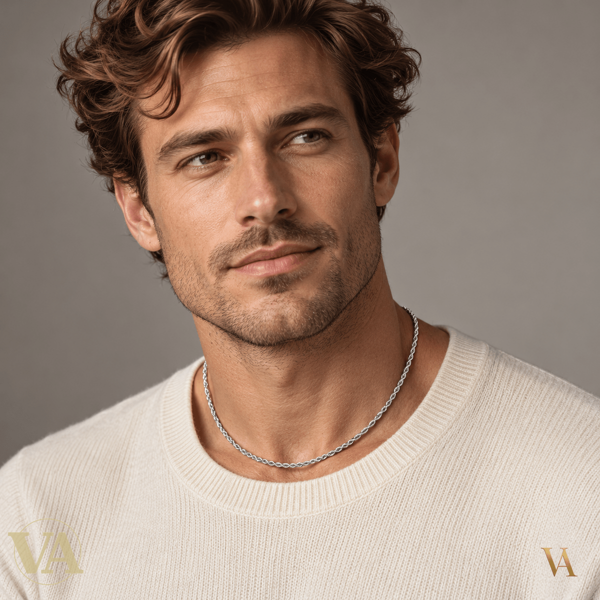 Chaîne Homme Argent 925 – Corde ronde torsadée 3 mm - Argent 925 - Vindicta
