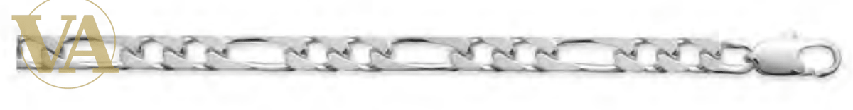 Chaîne Homme Argent 925 – Figaro 1+2 diamantée 4 faces Rhodiée 4 mm - Argent 925 - Vindicta