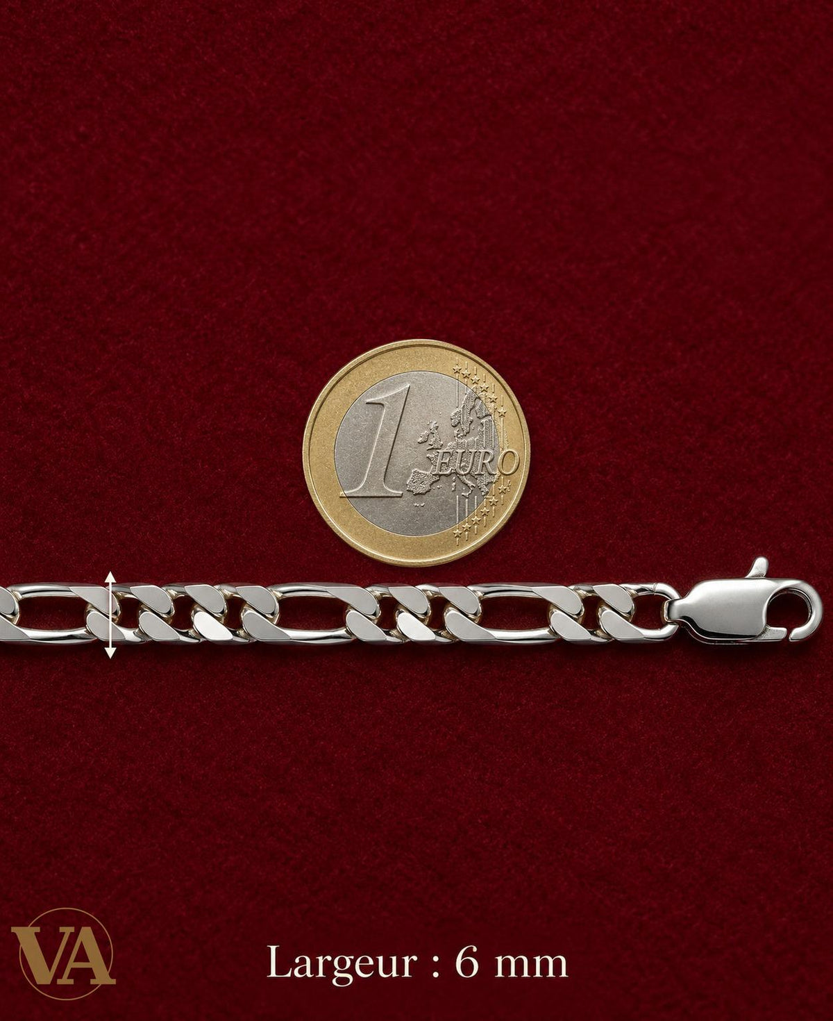 Chaîne Homme Argent 925 – Figaro 1+3 diamantée Rhodiée 6 mm - Argent 925 - Vindicta