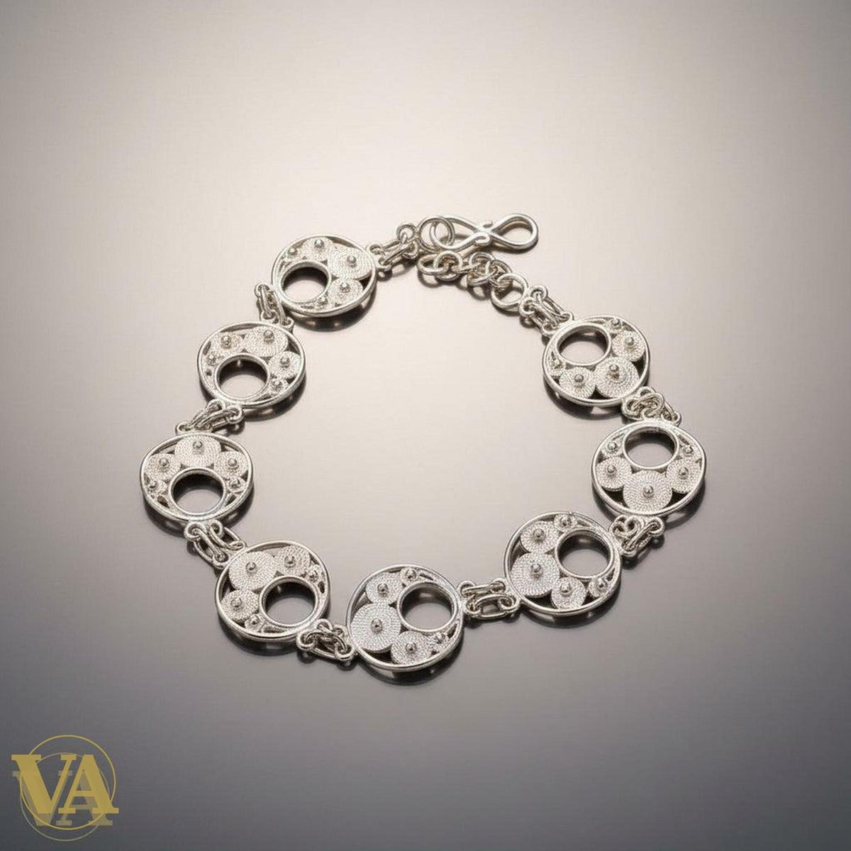 Bracelet Femme Argent 925 Massif – Cercles Filigranes Artisanaux
