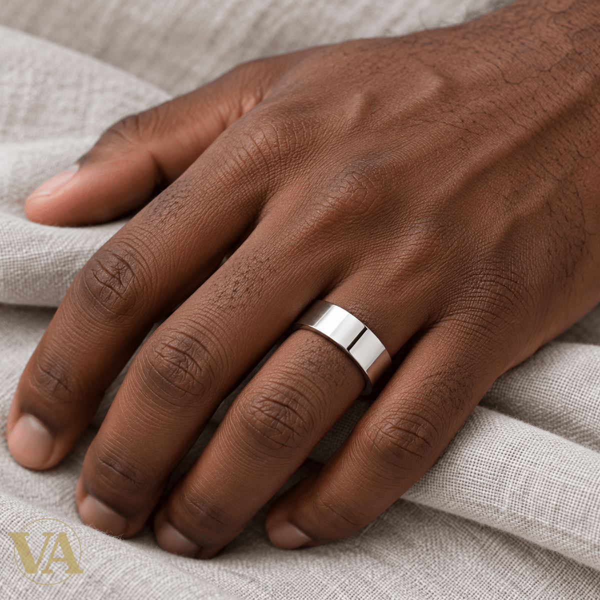 Anneau homme argent 925 rhodié — Ruban plat poli - Argent 925 - Vindicta