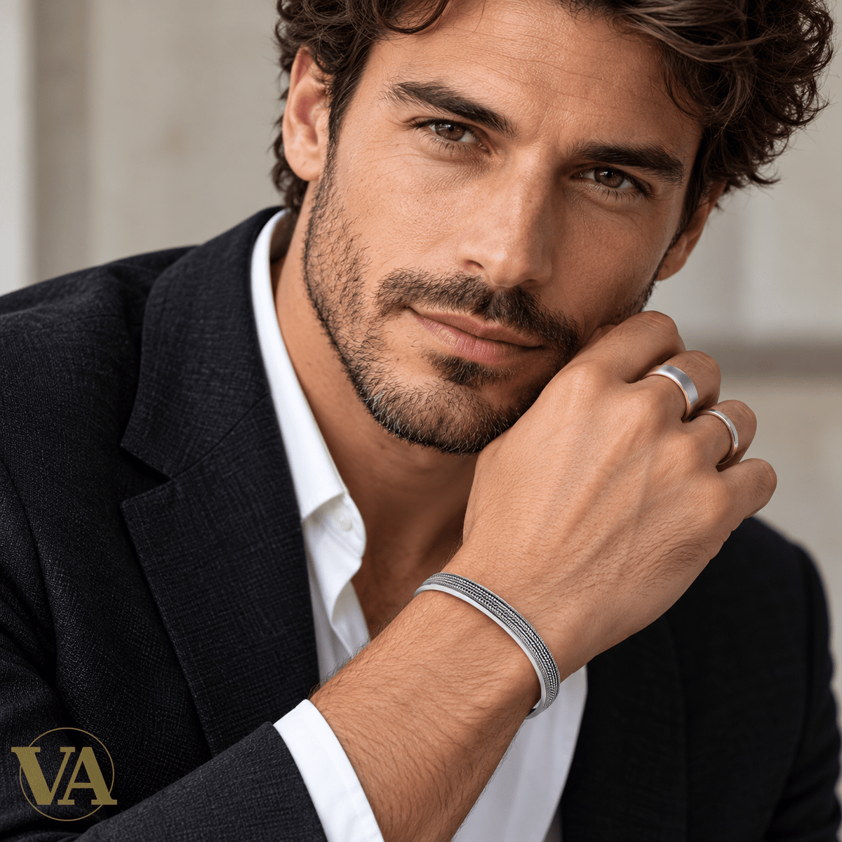 Jonc Homme Argent 925 – Motifs Tressés – Ø 66 mm - Argent 925 - Vindicta