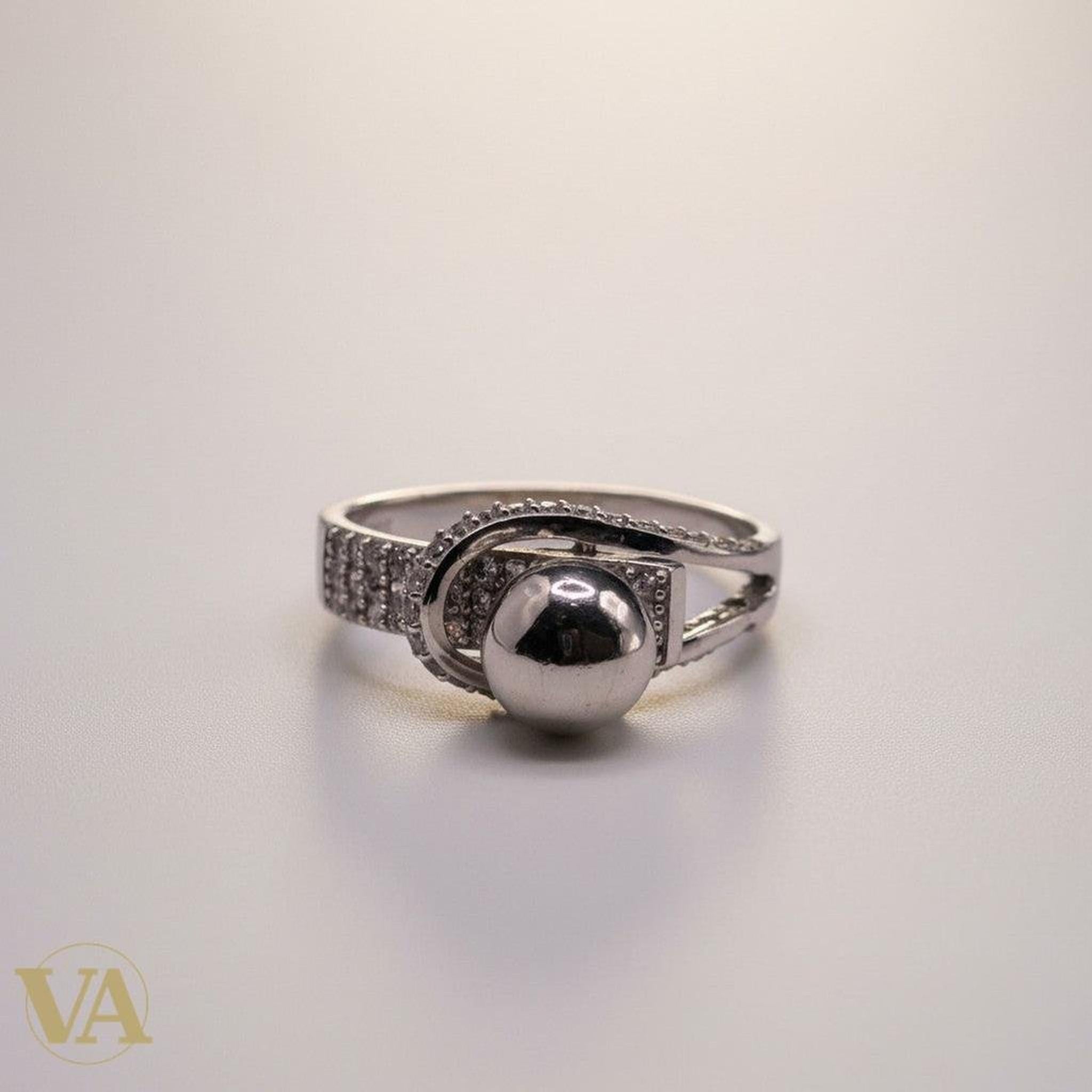 Bague Femme Argent 925 Boule Oxydes de Zirconium - Design Moderne-Vindicta : Bijoux Argent 925 Massif, Luxe et Héritage